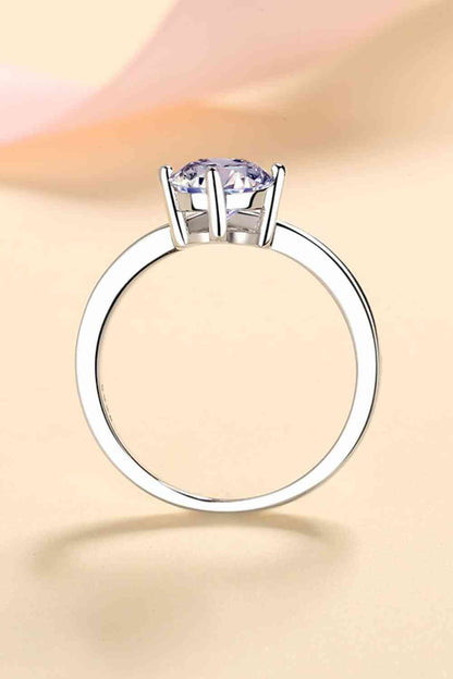 Bague en argent sterling 925 avec moissanite de 1 carat