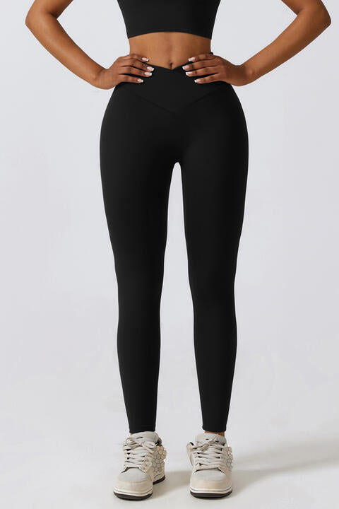 Leggings deportivos con cintura en V