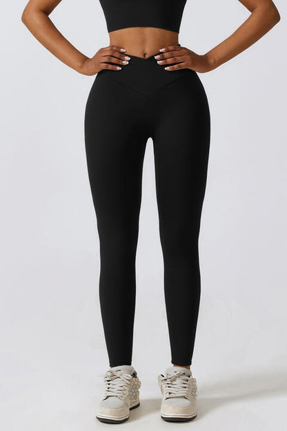 Leggings deportivos con cintura en V