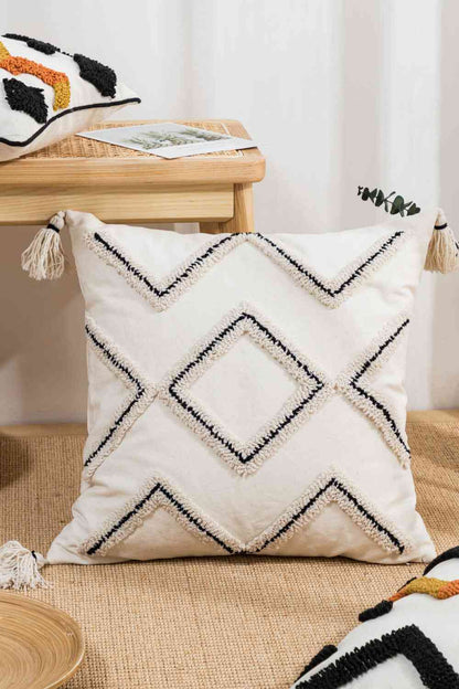 Geometric Embroidered Decorative Throw Pillow Case