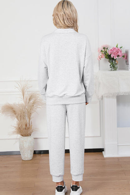 Ensemble sweat-shirt à demi-zip et pantalon de survêtement à cordon