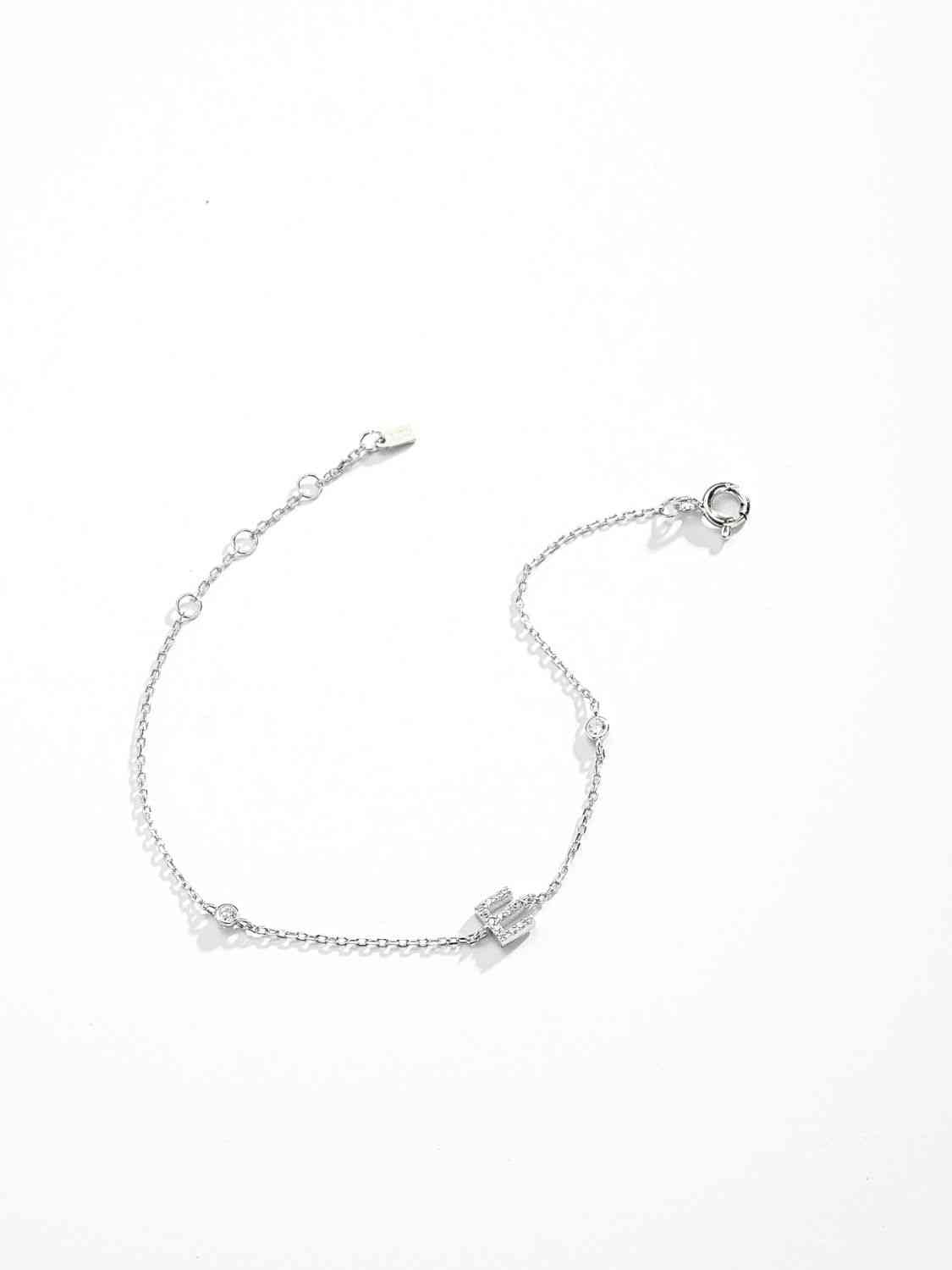 Bracelet en argent sterling 925 avec zircon A à F