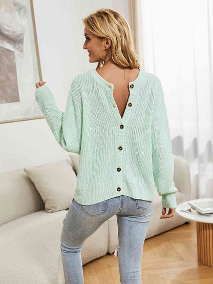 Pull réversible en tricot côtelé boutonné double prise