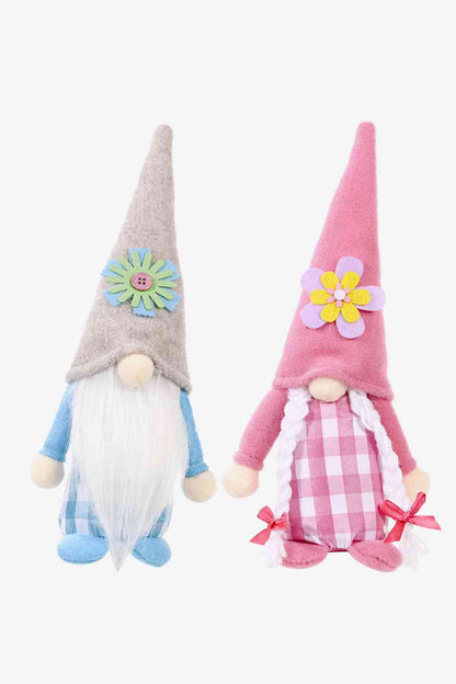 Paquet de 2 gnomes sans visage à chapeau pointu pour la fête des mères