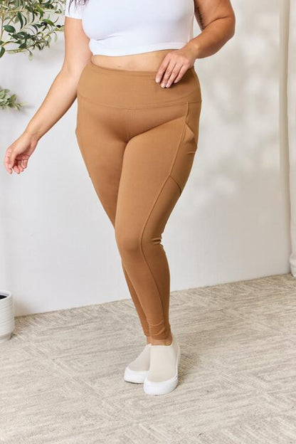 Zenana Legging taille haute à large ceinture pleine taille