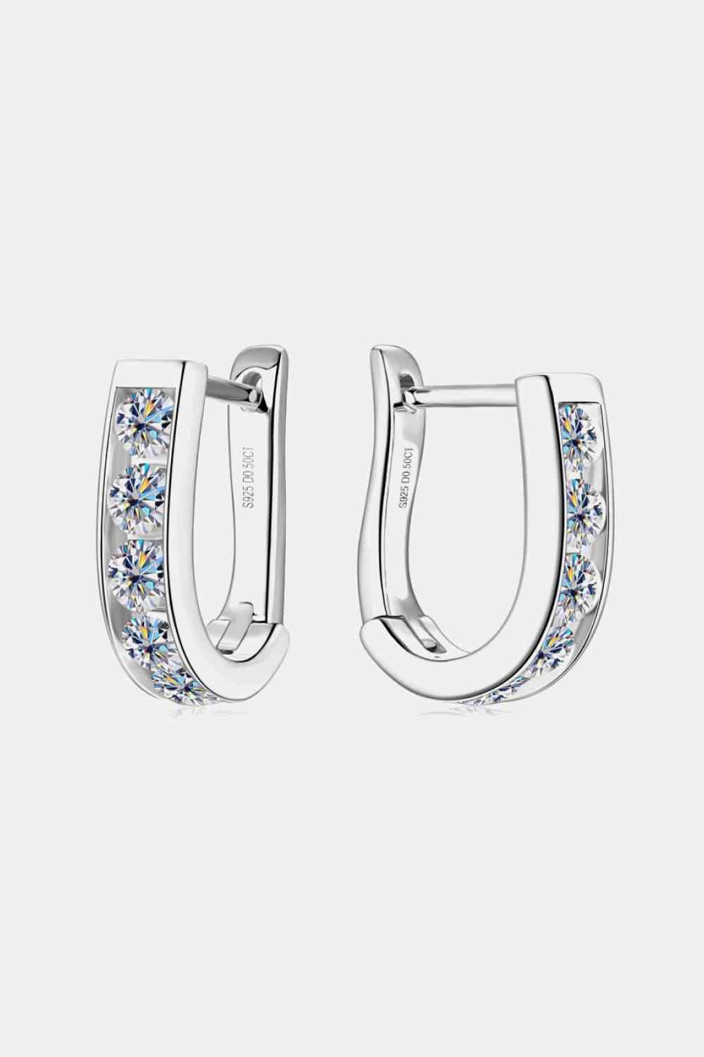 Boucles d'oreilles en argent sterling 925 moissanite 1 carat