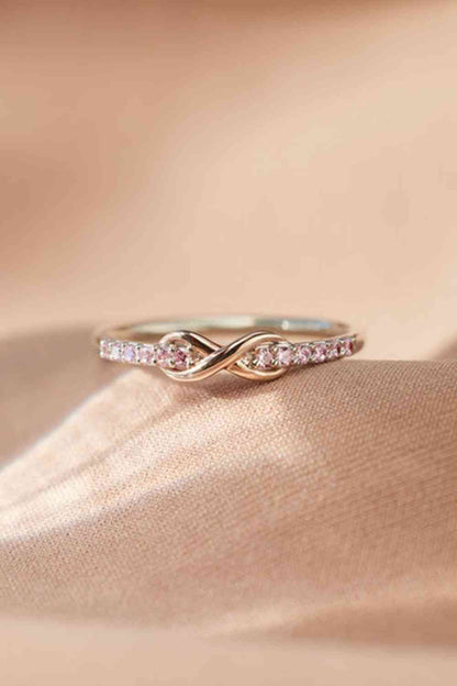 Zircon Crisscross 925 Sterling Silver Ring