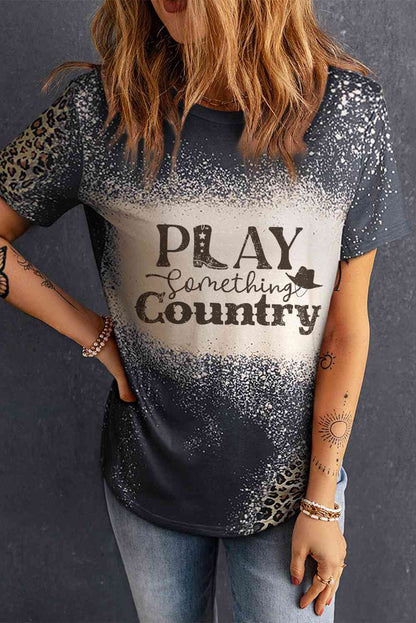 PLAY SOMETHING COUNTRY Camiseta con estampado de leopardo