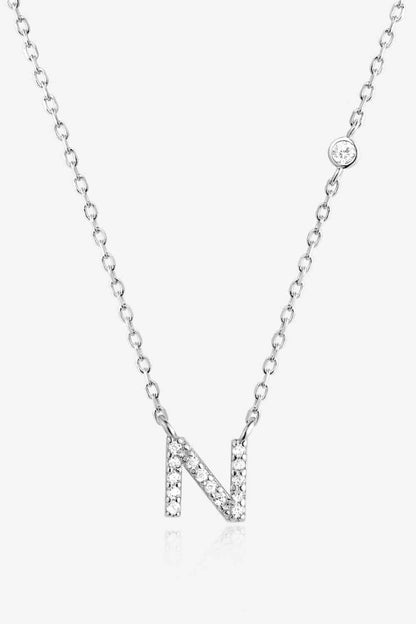 Collier en argent sterling 925 avec zircon L à P