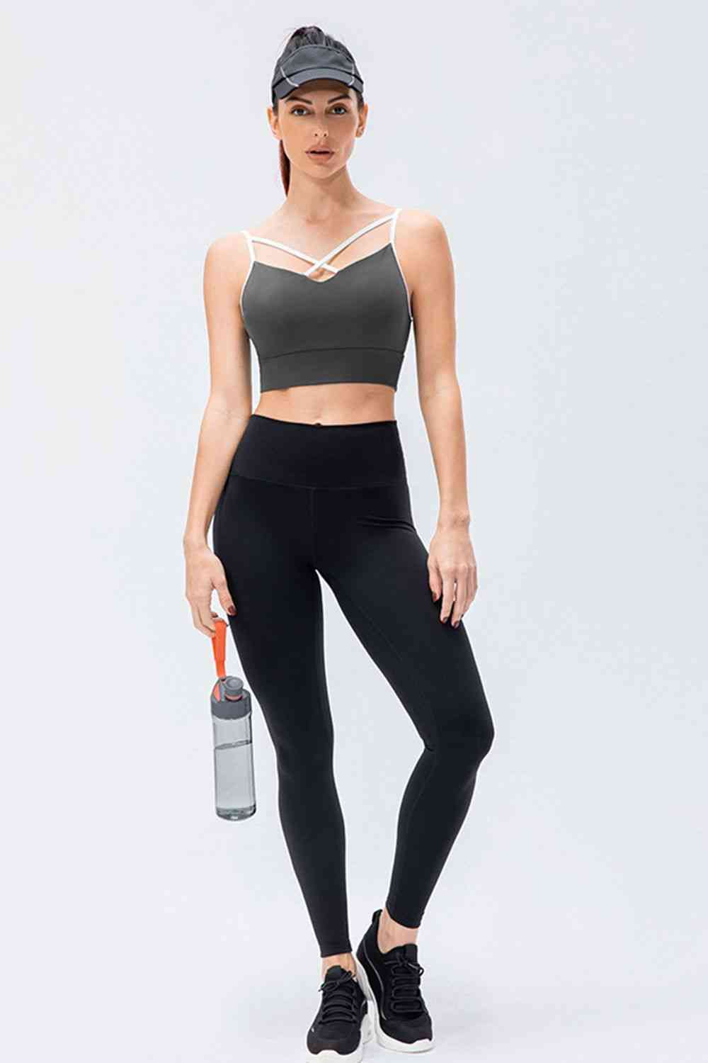 Legging actif coupe slim à large taille