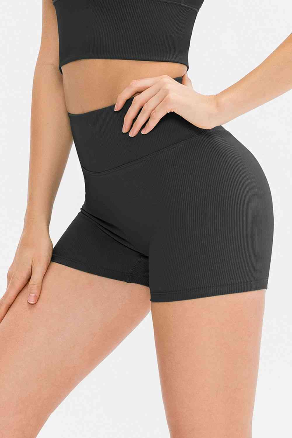 Slim Fit Wide Waistband Sports Shorts