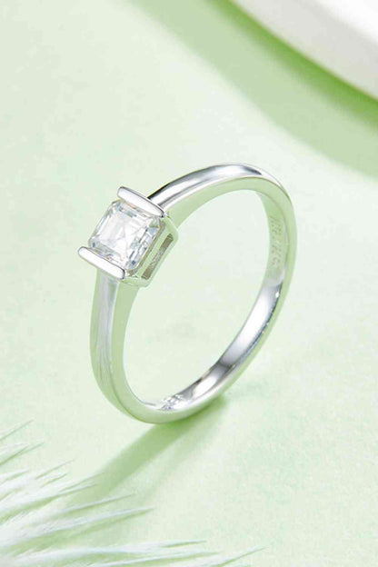 Bague solitaire en argent sterling 925 moissanite