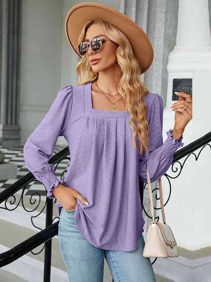 Square Neck Puff Sleeve Blouse