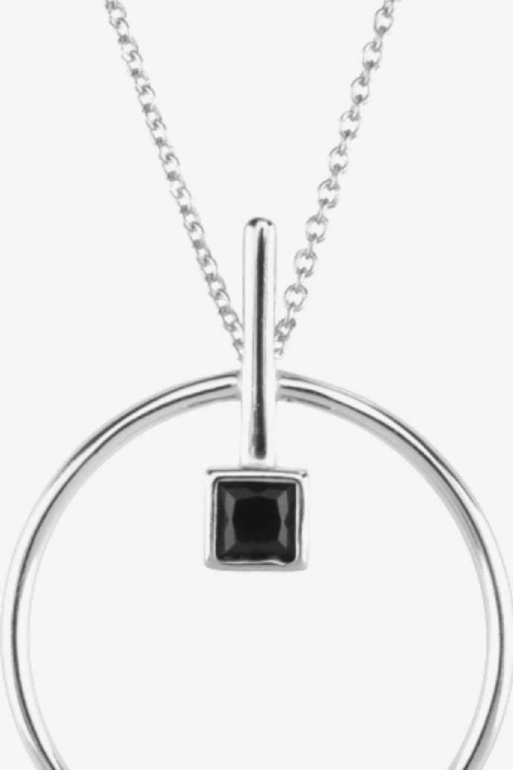 Collier en argent sterling 925 avec zircon noir