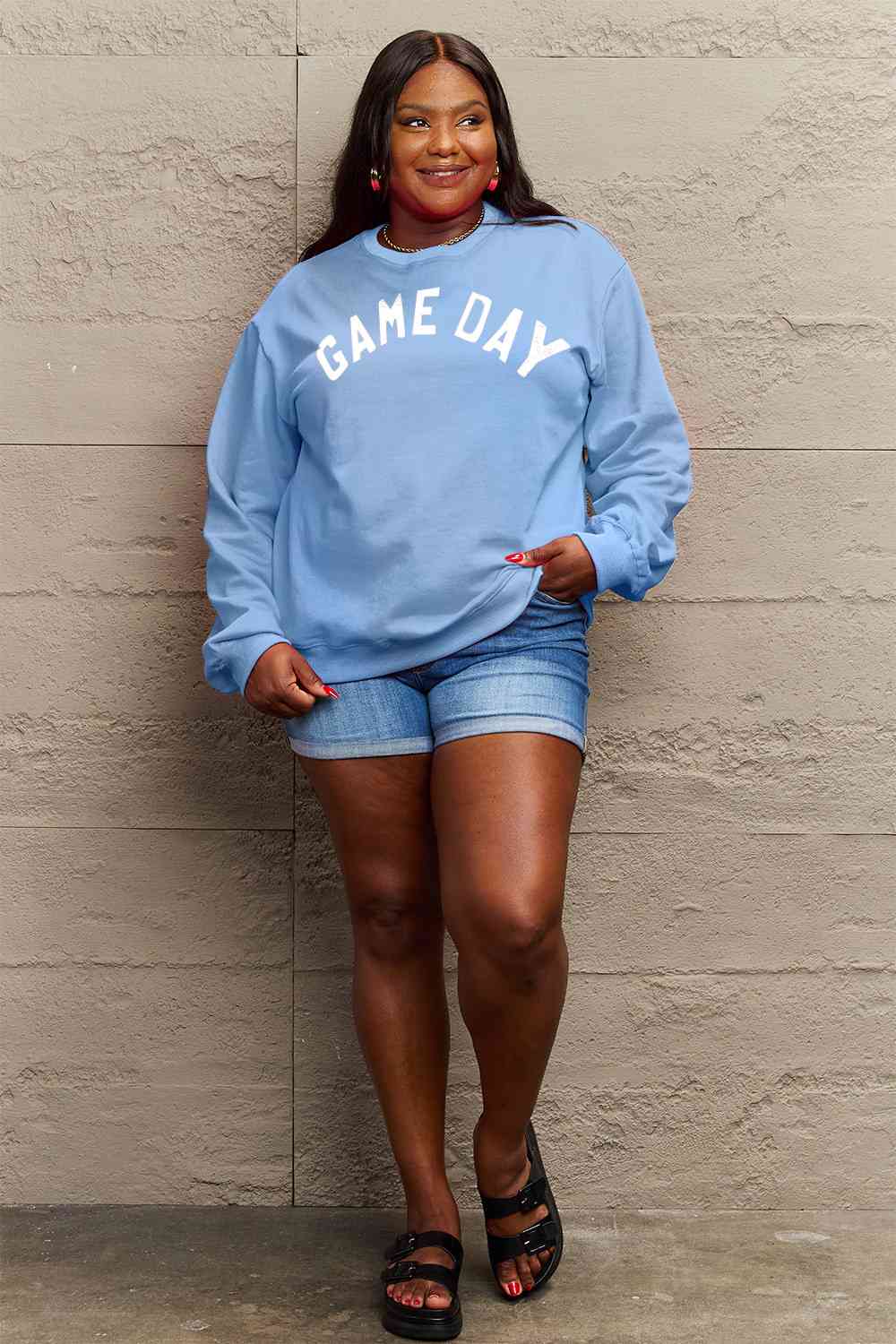 Sweat-shirt graphique Simply Love pleine grandeur GAME DAY