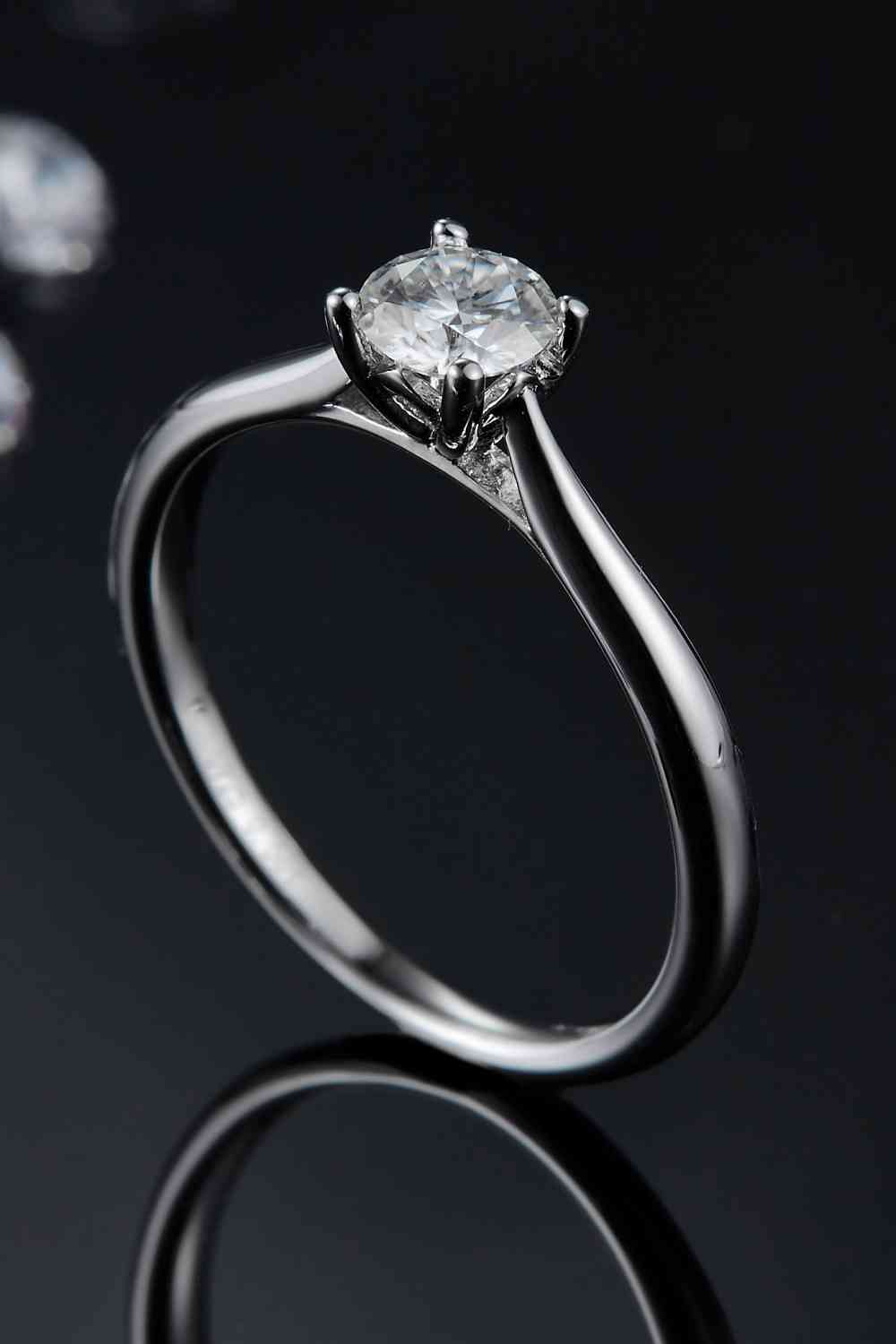 Bague solitaire en argent sterling 925 moissanite