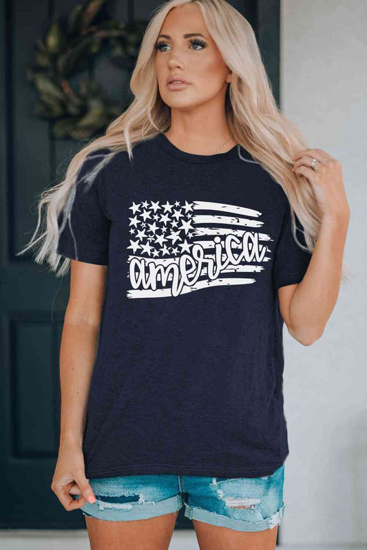 Camiseta gráfica de la bandera de EE. UU. DE AMÉRICA