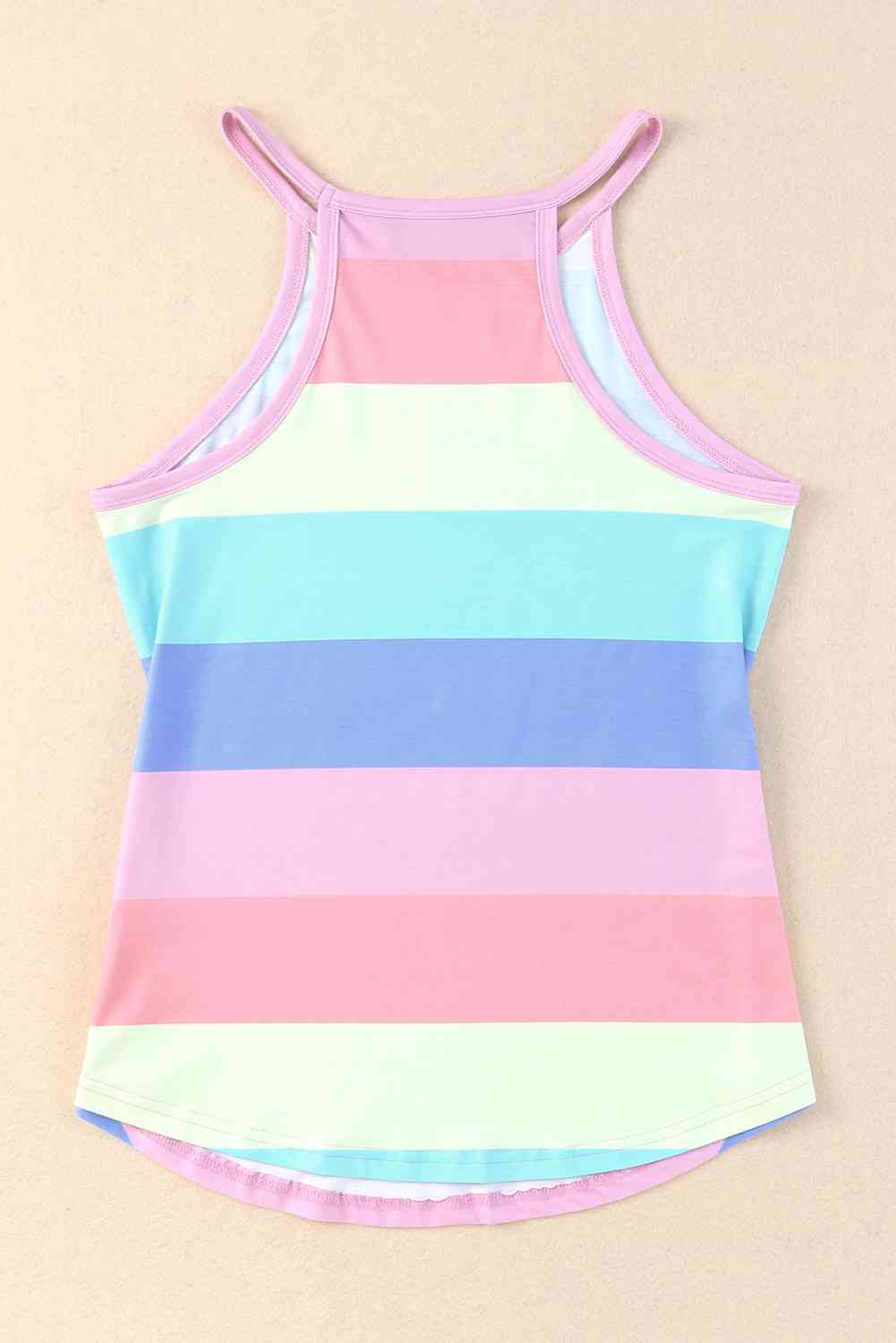 Striped Curved Hem Tank