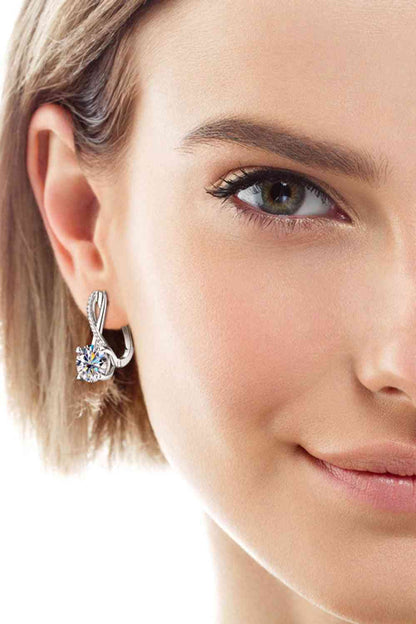 Boucles d'oreilles en argent sterling 925 moissanite 4 carats