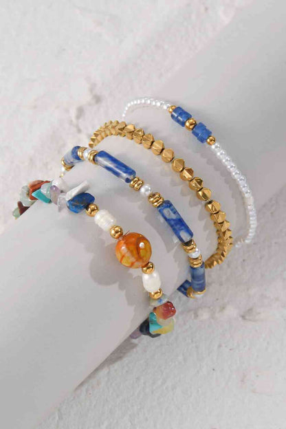 Ensemble de quatre bracelets en acier inoxydable