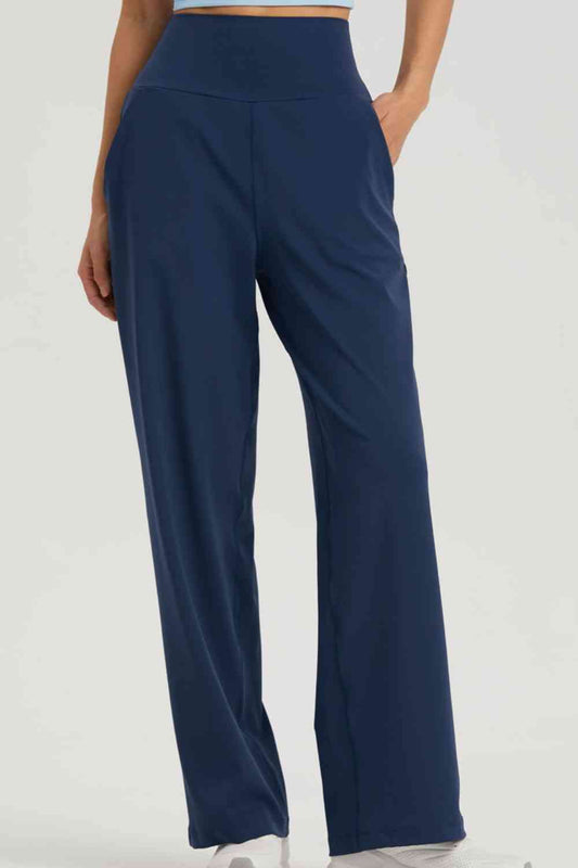 Straight Leg Sports Pants with Pockets