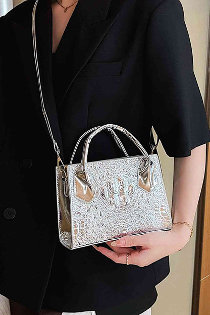 Textured PU Leather Crossbody Bag