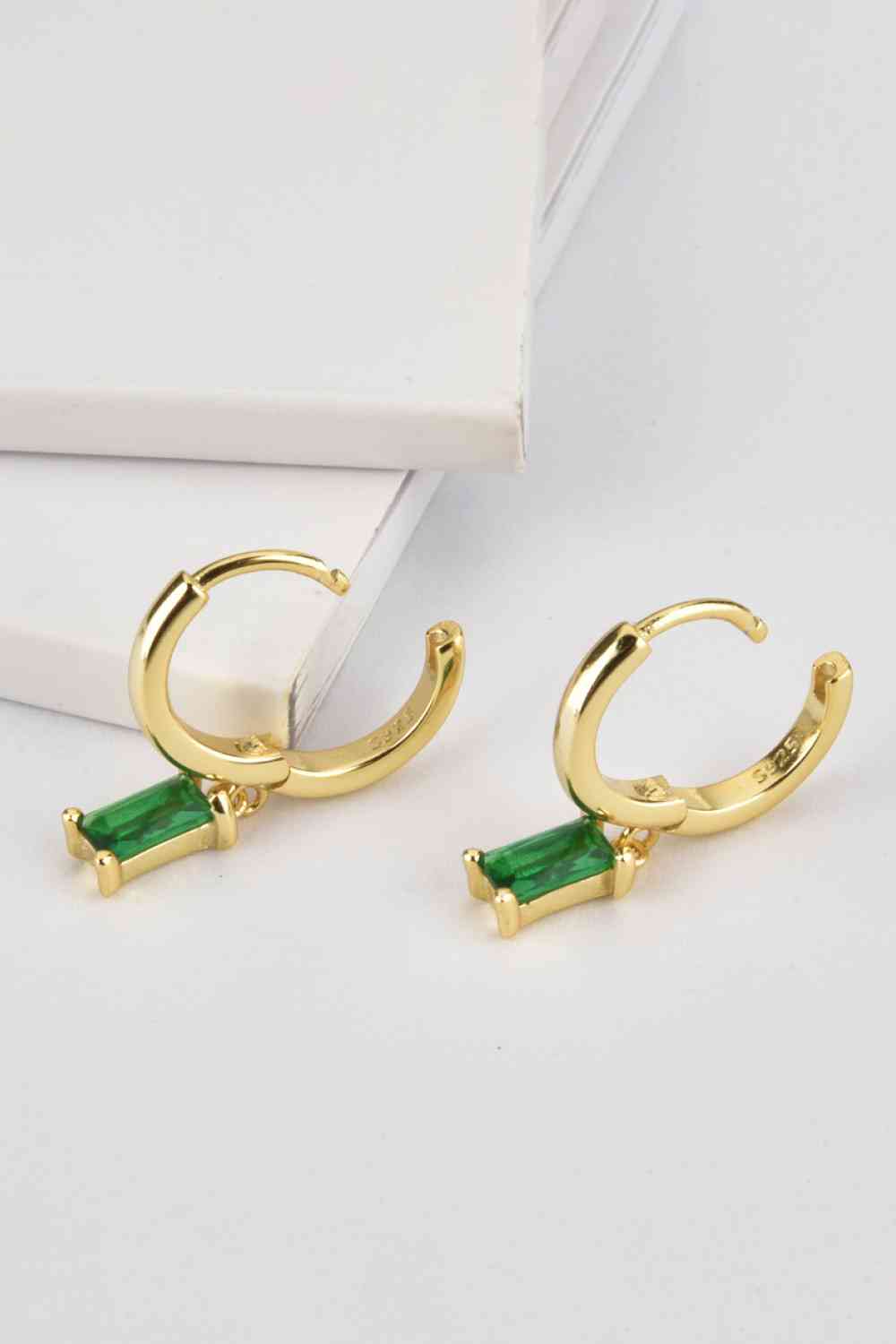 Zircon Huggie Drop Earrings