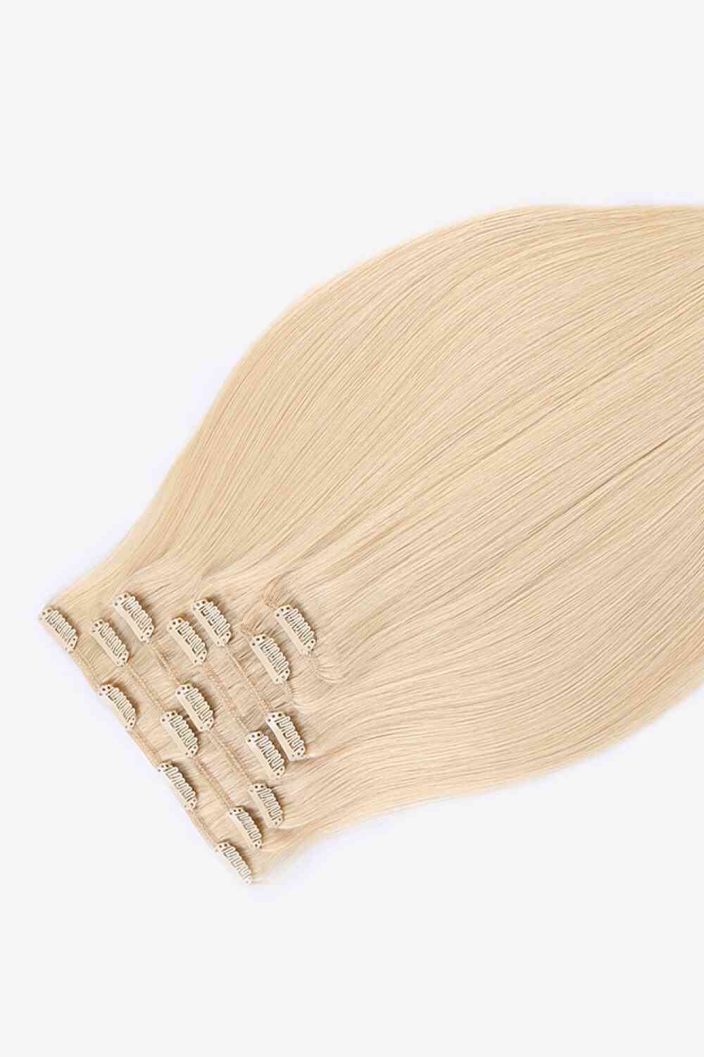 Extensiones de cabello con clip de 20" y 120 g, cabello humano indio en rubio