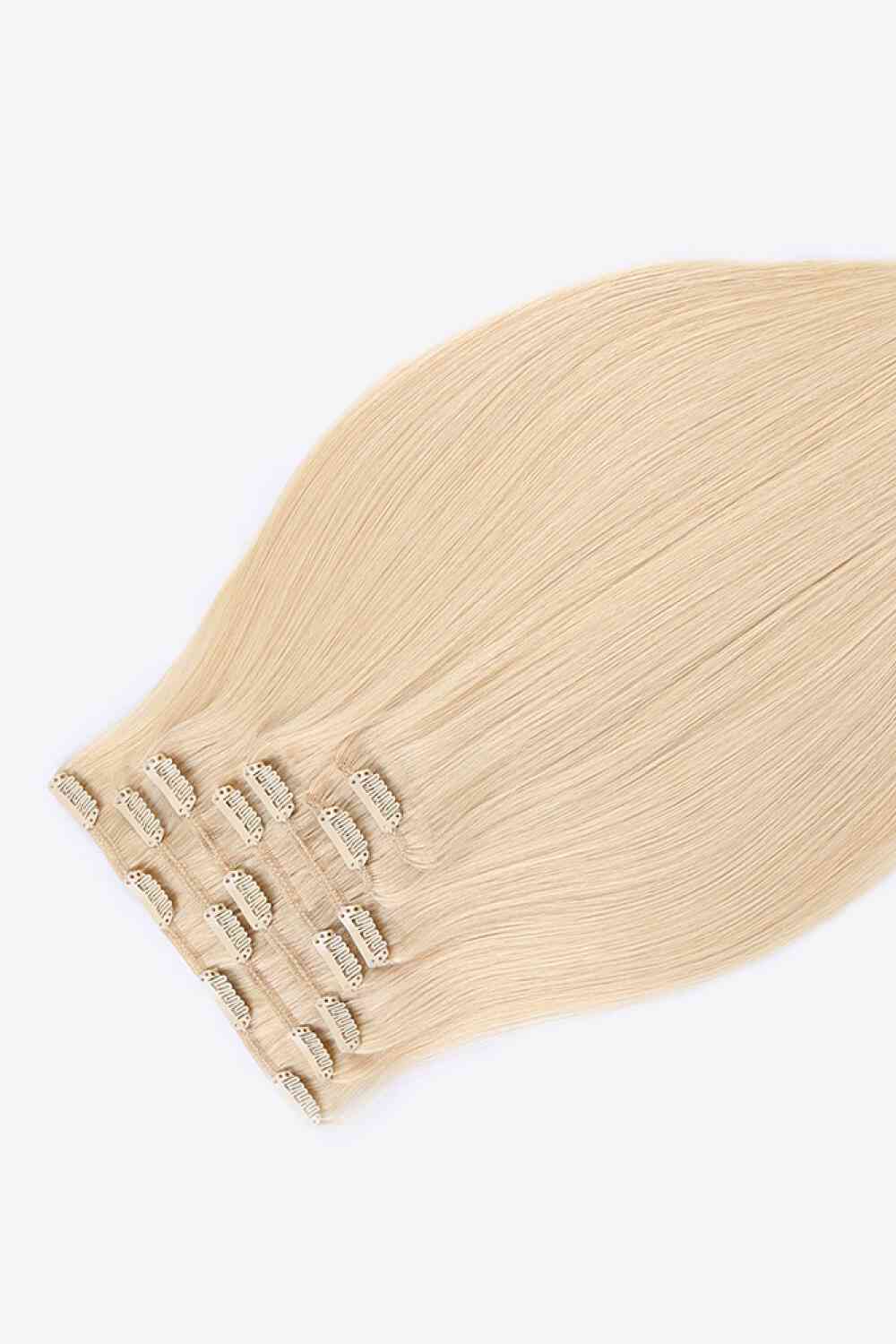 Extensions de cheveux humains indiens à clipser 20" 120 g en blond