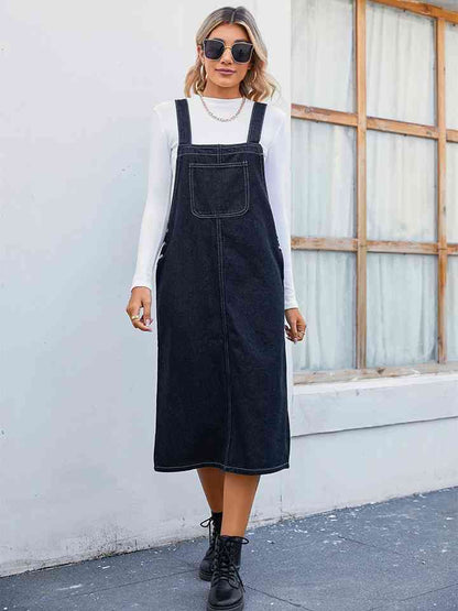 Robe salopette en jean avec poche