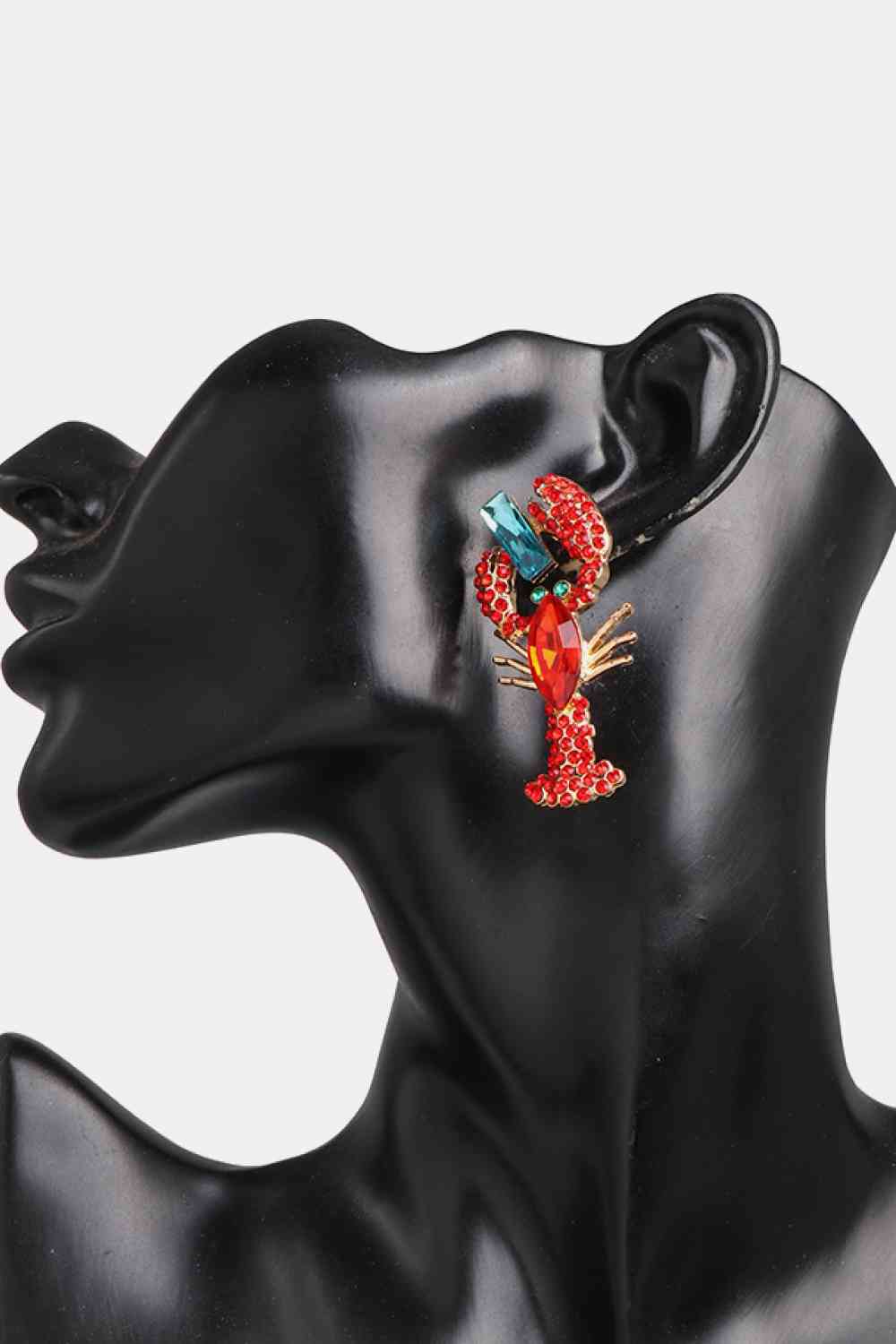 Boucles d'oreilles pendantes en pierre de verre en forme de homard