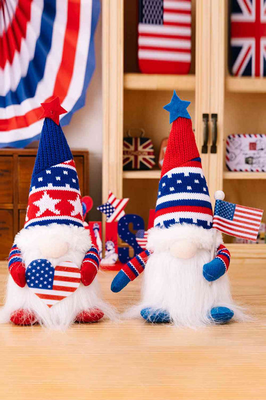 Gnomes décoratifs en tricot pour le Jour de l'Indépendance, 2 pièces