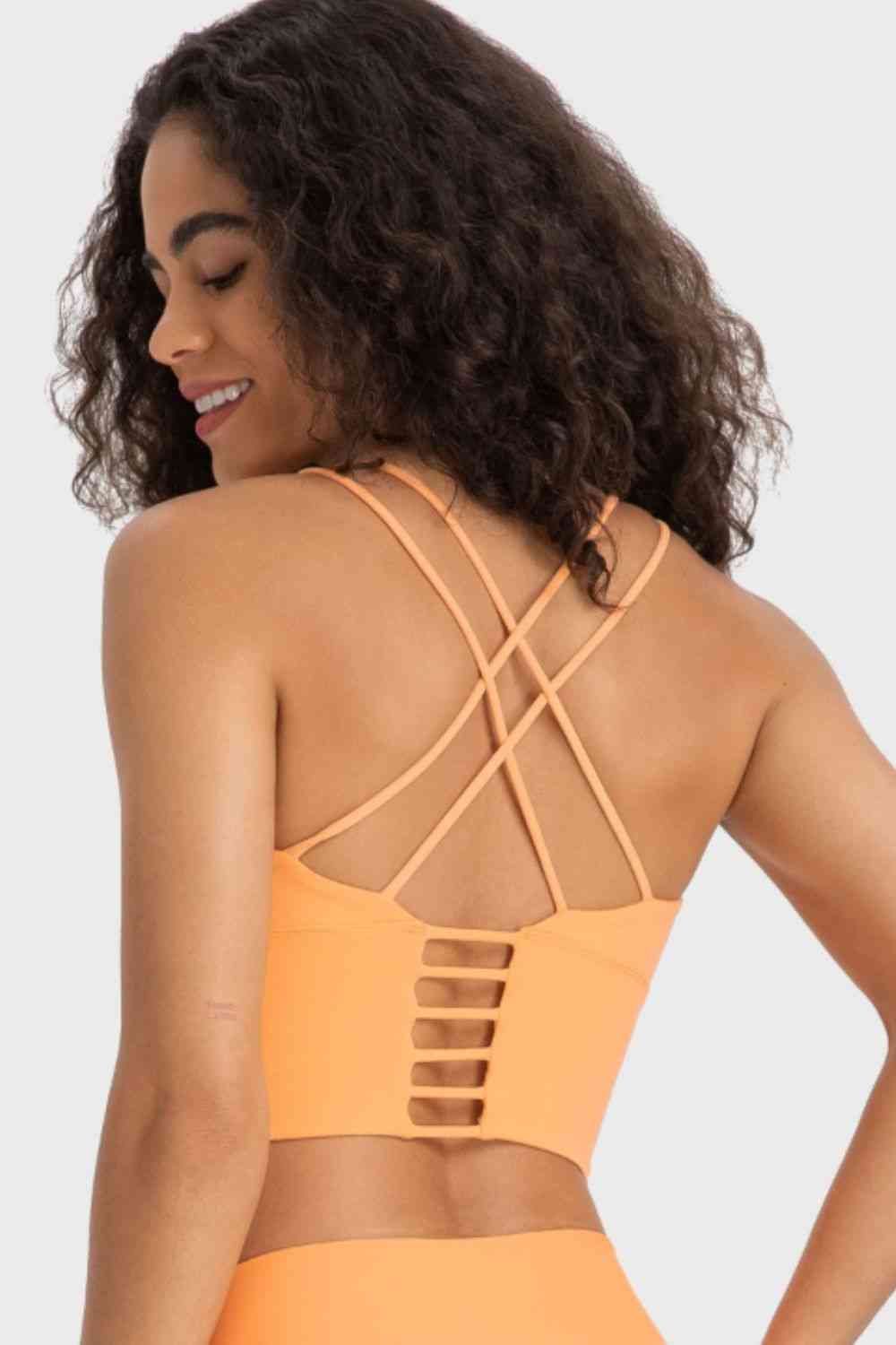 Soutien-gorge de sport à détail d'échelle dans le dos croisé