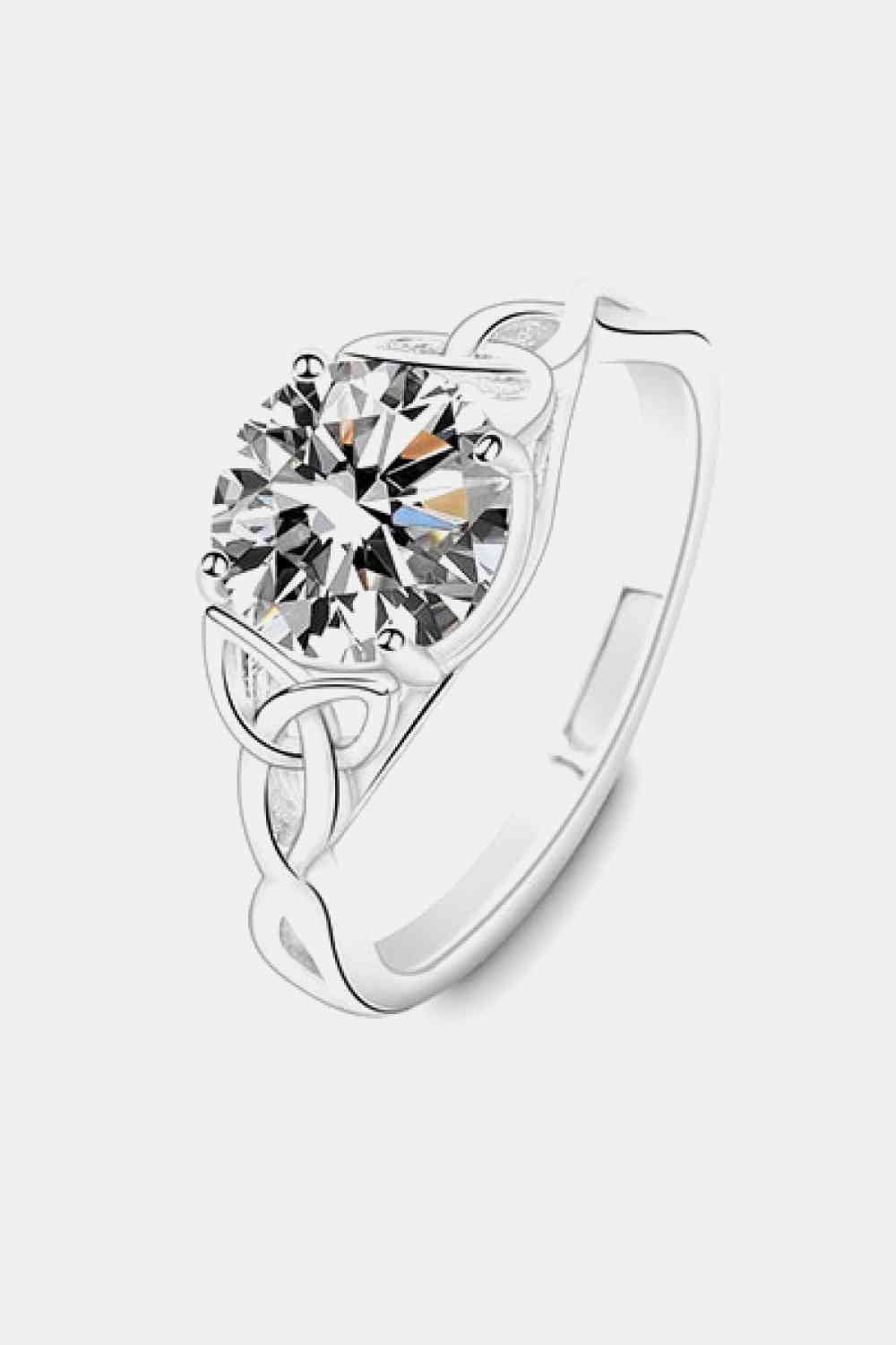 Bague en argent sterling 925 moissanite 2 carats