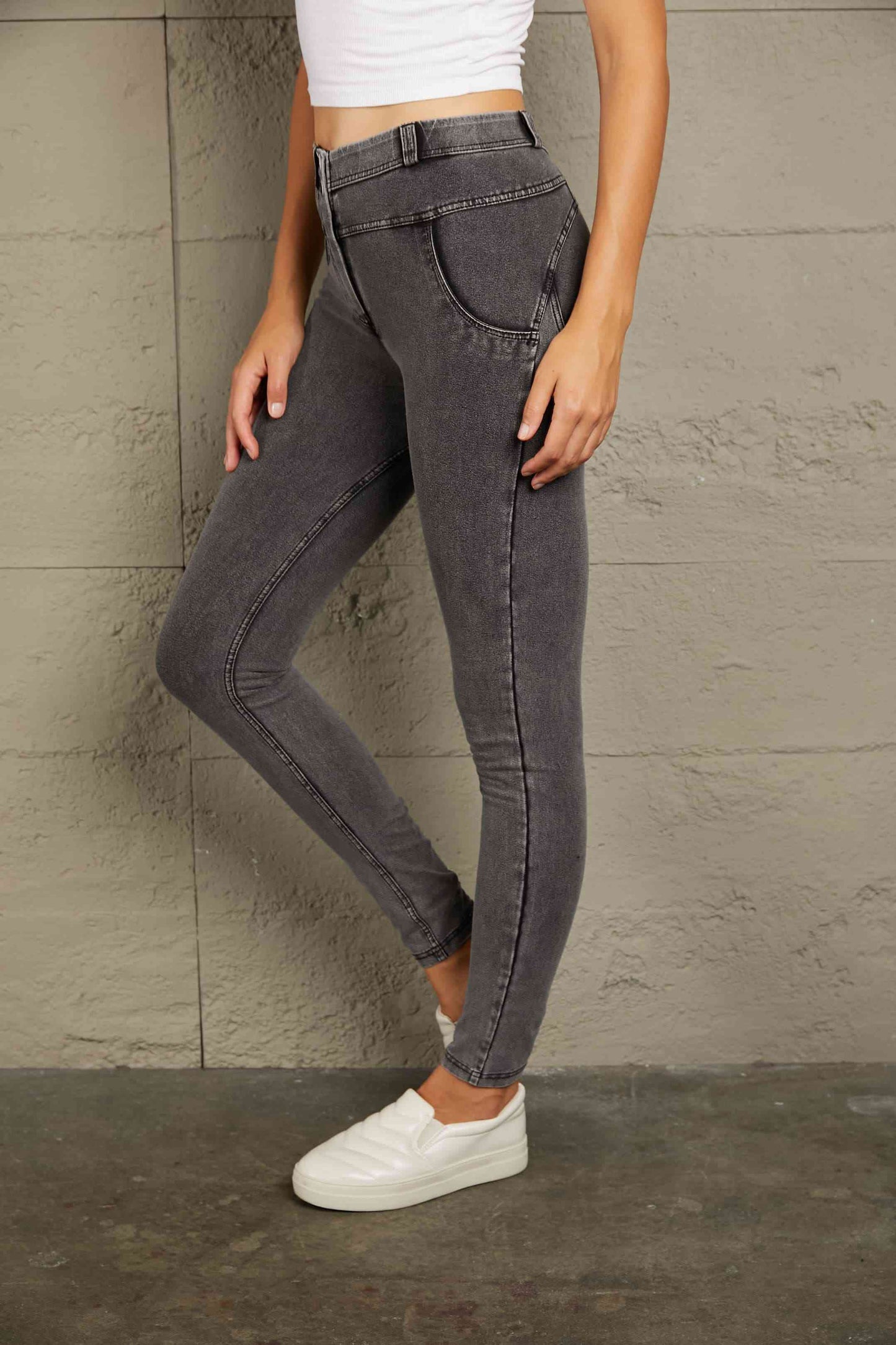 Jean long skinny boutonné Baeful