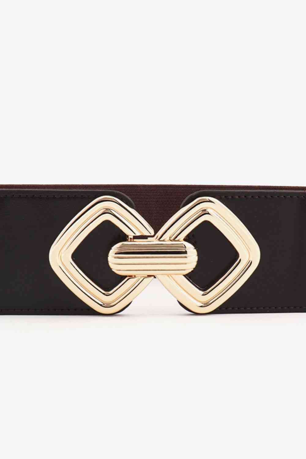 Cinturón ancho elástico con hebilla geométrica