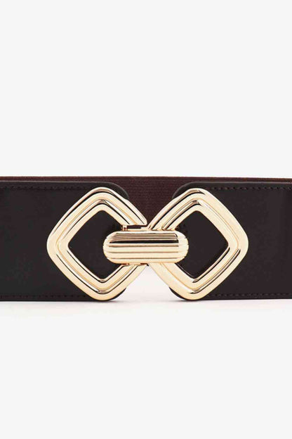 Ceinture large élastique à boucle géométrique