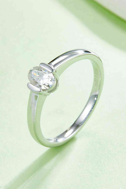 Bague solitaire en argent sterling 925 moissanite