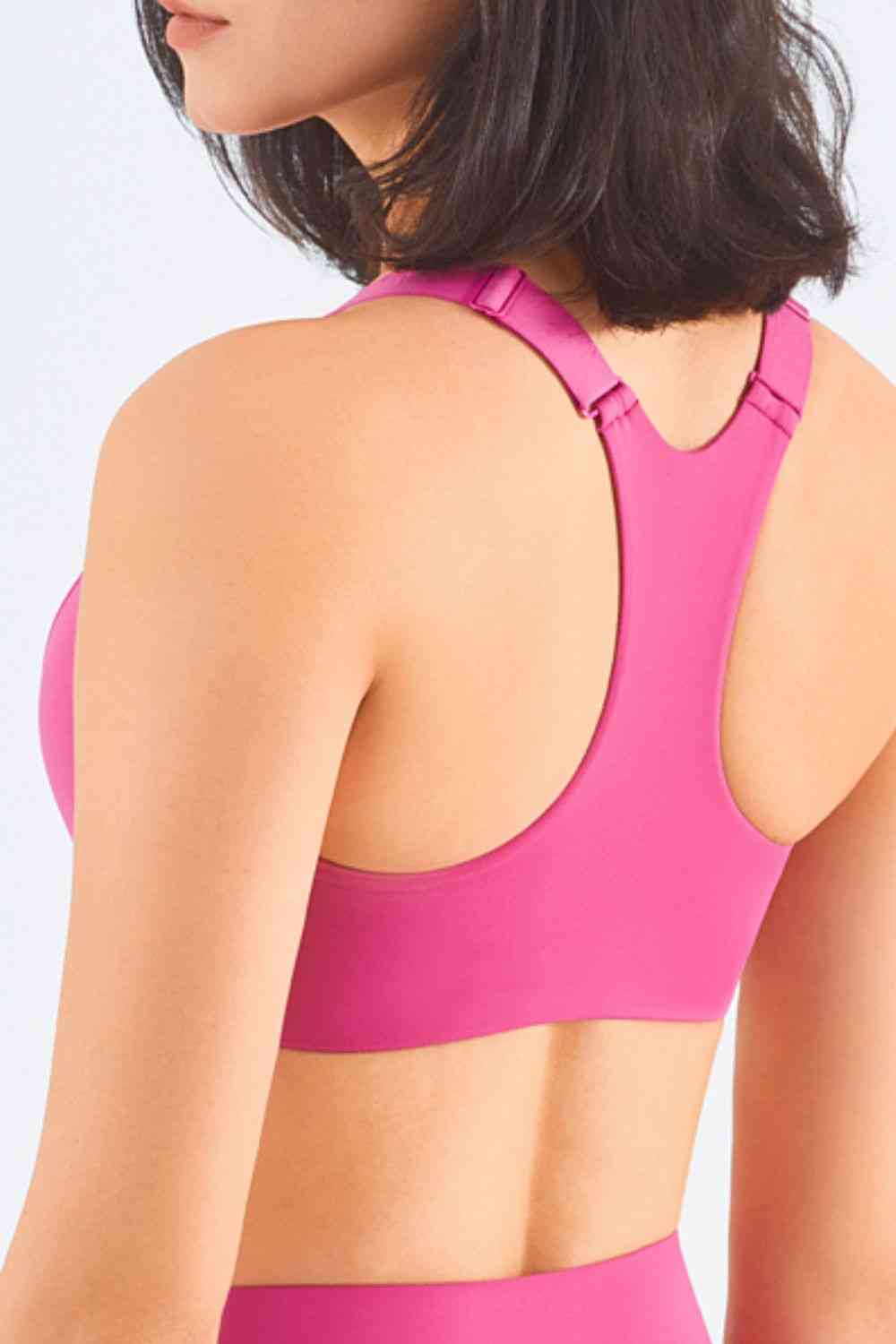 Soutien-gorge de sport zippé à dos nageur