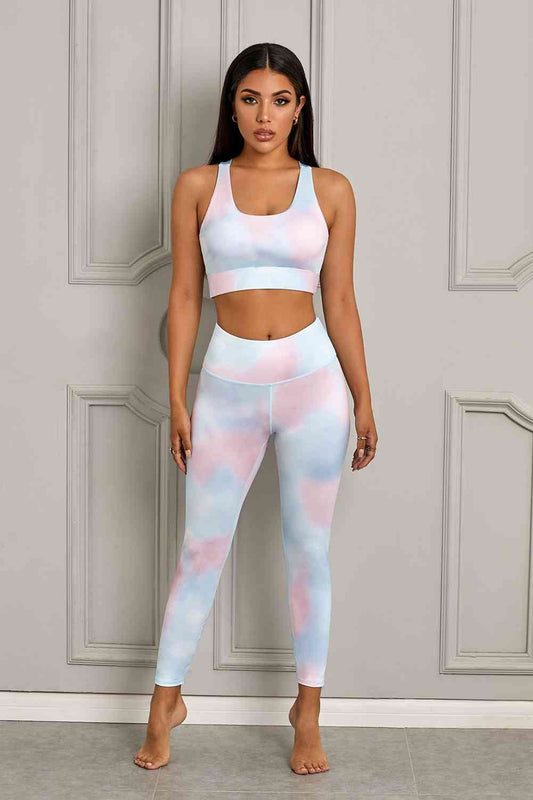 Ensemble soutien-gorge et leggings de sport imprimés