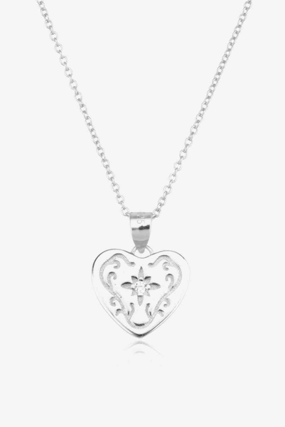 Collier avec pendentif cœur en argent sterling 925