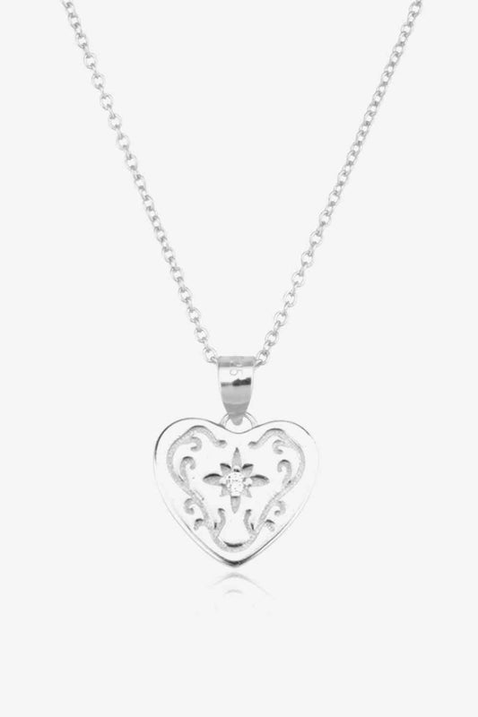 Collier avec pendentif cœur en argent sterling 925