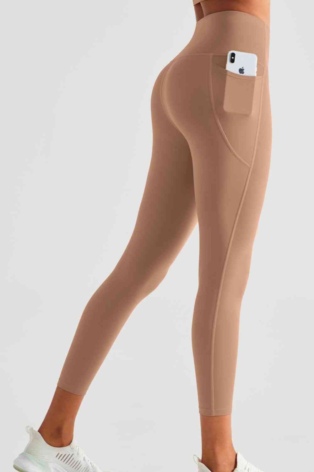 Leggings deportivos de cintura ancha con bolsillos