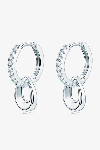 Boucles d'oreilles doubles créoles moissanite en argent sterling 925