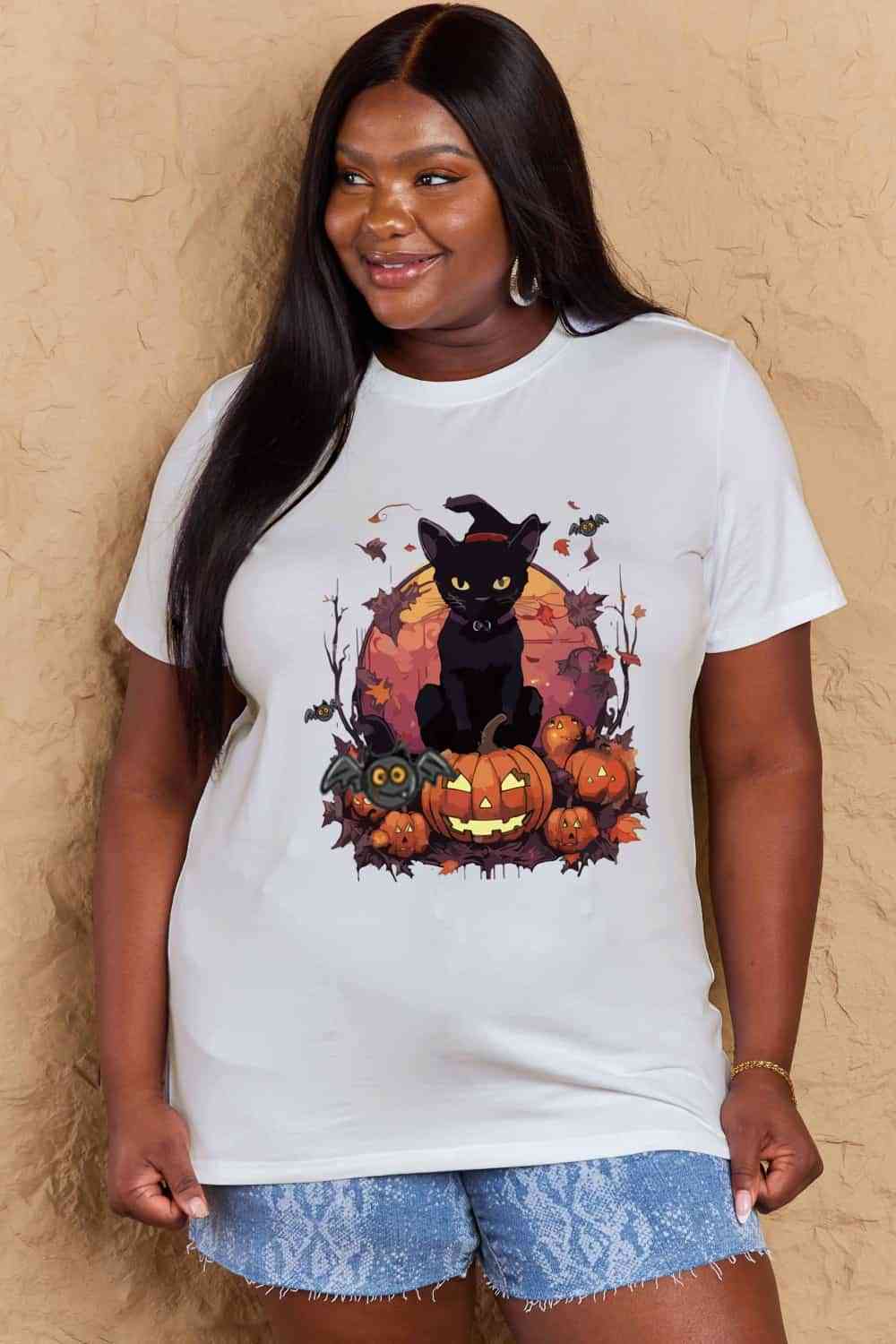 Camiseta gráfica con tema de Halloween de tamaño completo de Simply Love