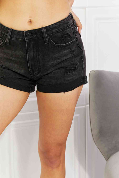 Kancan Short en jean taille haute Maeve pleine taille