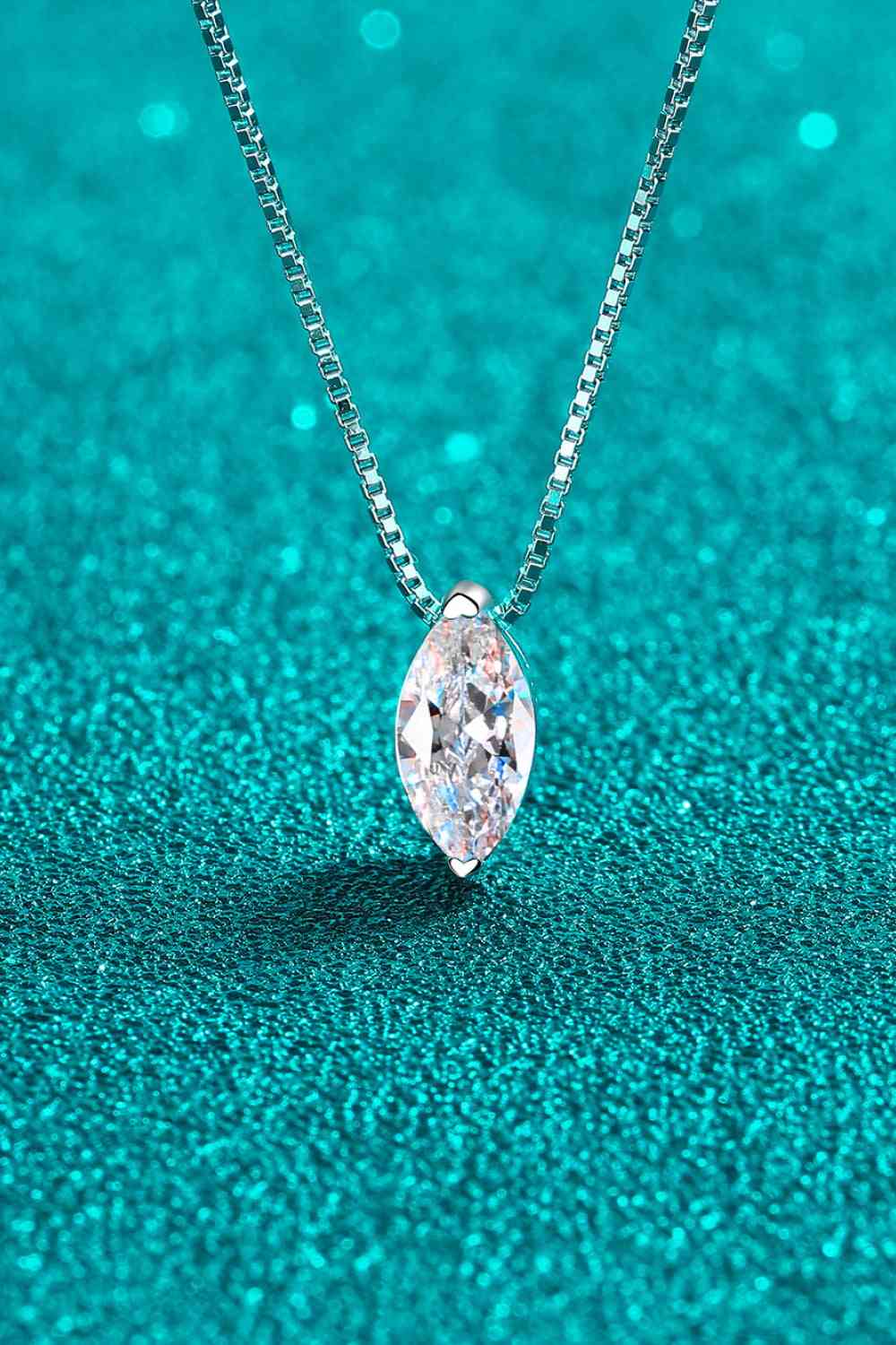 Collier en argent sterling 925 moissanite 1 carat