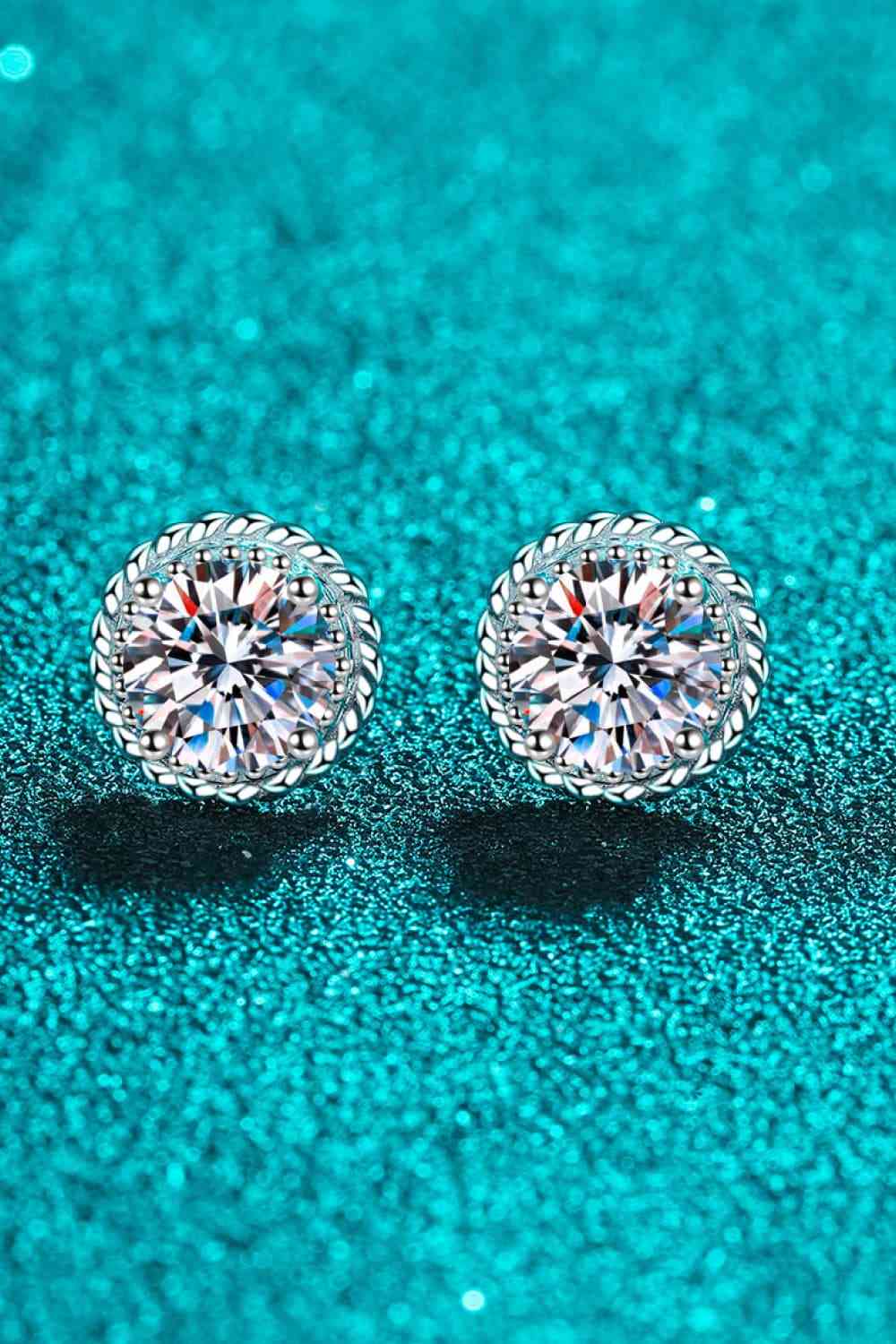 Boucles d'oreilles à tige en argent sterling 925 moissanite 2 carats