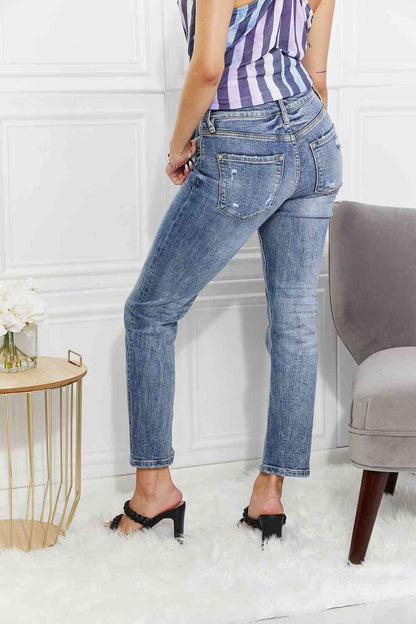 Kancan - Jean droit slim taille haute Amara pleine taille