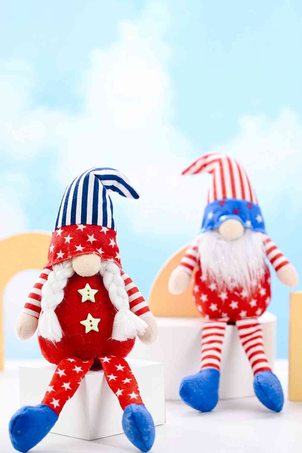 Gnomos decorativos con sombrero puntiagudo del Día de la Independencia de 2 piezas